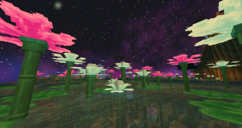 Modded minecraft, a lotus pond in the End dimension